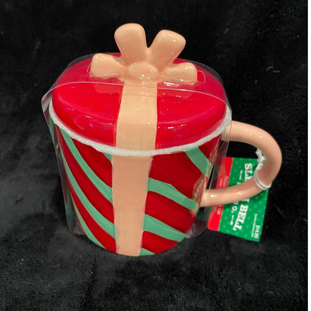 NWT Striped Gift Lidded Mug